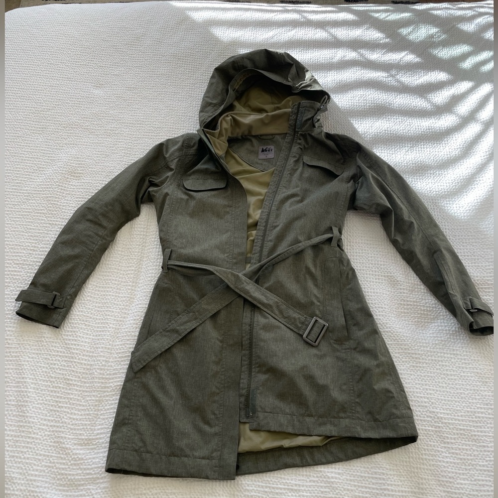 REI Hooded Long Raincoat